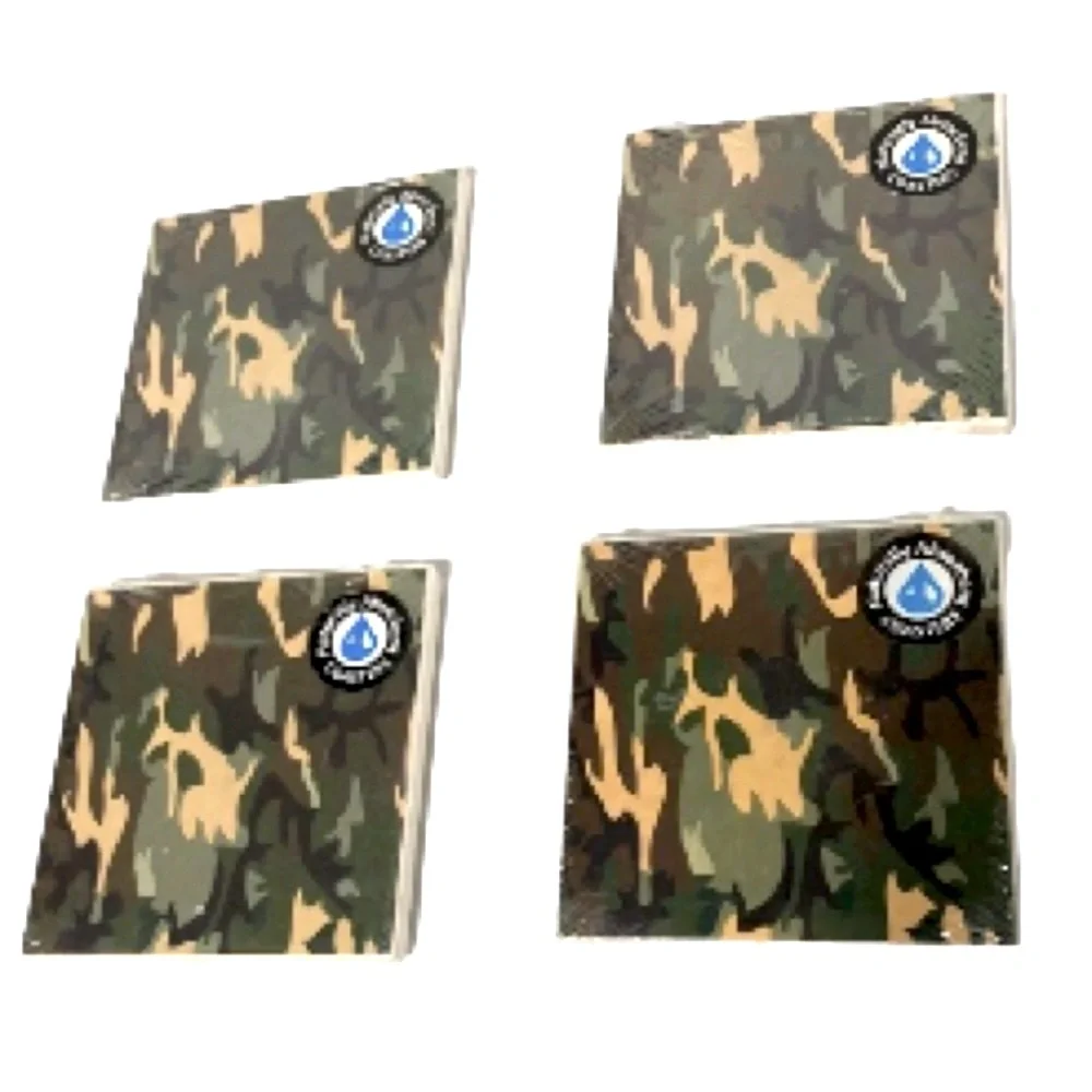 Camouflage Hunting Military Drink Coasters Absorbent Cork Backed Set of 4